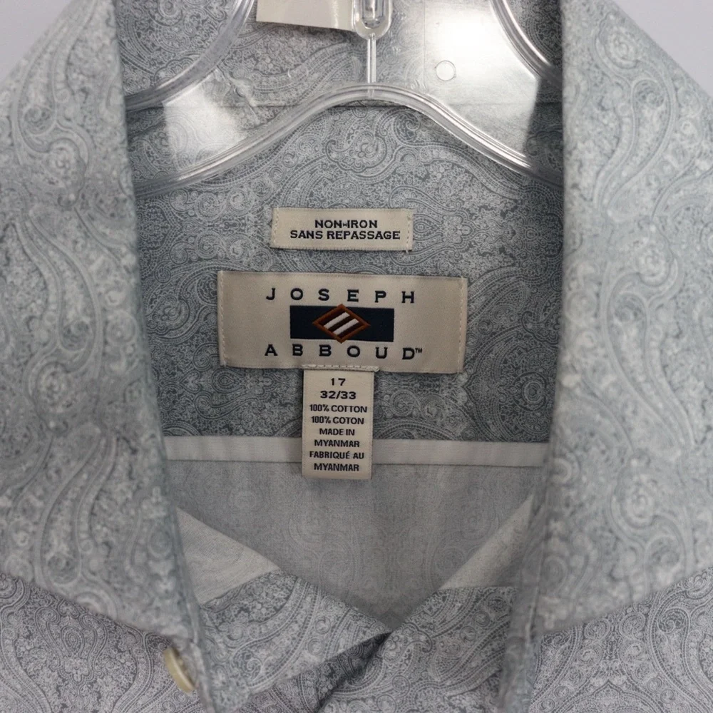 Joseph Men's Gray Paisley Button Down Shirt - Picture 4 of 8